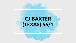 CJ BAXTER
(TEXAS) 66/1
 