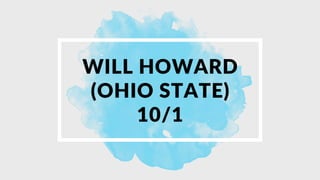 WILL HOWARD
(OHIO STATE)
10/1
 