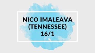 NICO IMALEAVA
(TENNESSEE)
16/1
 