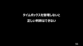 56
タイムボックスを整理しないと
正しい判断はできない
 