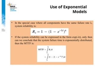 Exponential Reliability Engineering Model 20240216155000_PPT10-Reliability-Quality Engineering | PPTX