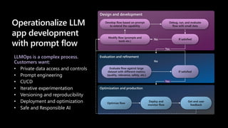 LLMOps with Azure Machine Learning prompt flow | PPT