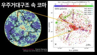 N
SE
W
Magenta Arrows : Cosmic
fi
laments
(Mahajan et al. 2018; Malavasi et al. 2020)
우주거대구조 속 코마
 
