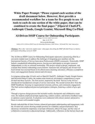 20250428 Draft White paper deliverable - ISSIP Course Project v5.docx