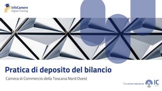 Camera di Commercio della Toscana Nord Ovest
Pratica di deposito del bilancio
 