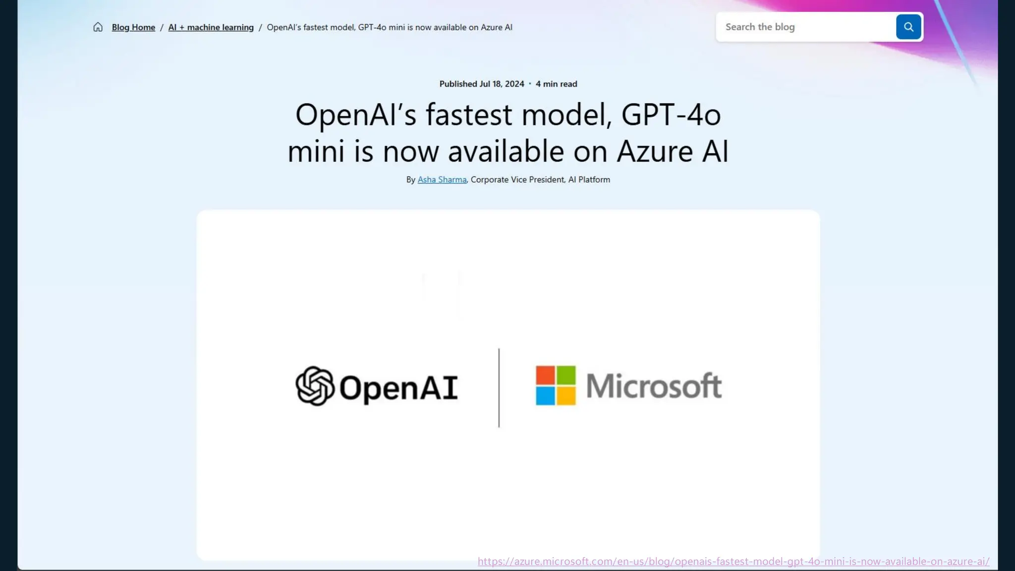 https://azure.microsoft.com/en-us/blog/openais-fastest-model-gpt-4o-mini-is-now-available-on-azure-ai/
 