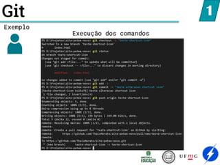 Git 1
Exemplo
Execução dos comandos
 