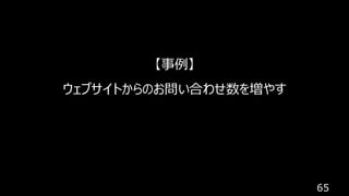 65
【事例】
ウェブサイトからのお問い合わせ数を増やす
 