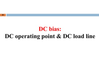 DC bias:
DC operating point & DC load line
22
 