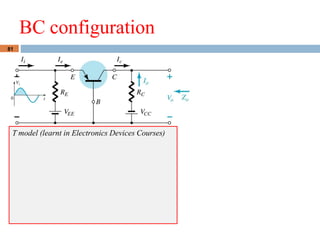 81
BC configuration
T model (learnt in Electronics Devices Courses)
 