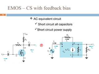 EMOS – CS with feedback bias
75
 AC equivalent circuit
 Short circuit all capacitors
Short circuit power supply

 