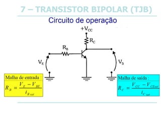 7 – TRANSISTOR BIPOLAR (TJB)
 