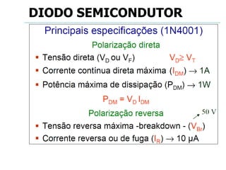 DIODO SEMICONDUTOR
 