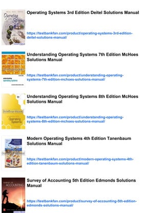 Survey of Operating Systems 5th Edition Holcombe Solutions Manual | PDF