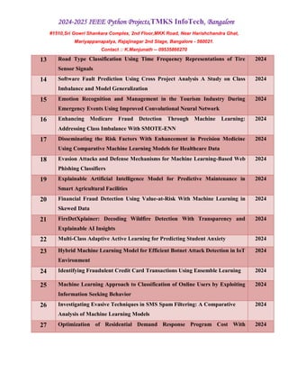 2024 and 2025 Python IEEE Machine Learning Projects List.pdf