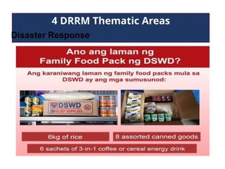 4 DRRM Thematic Areas
Disaster Response
 