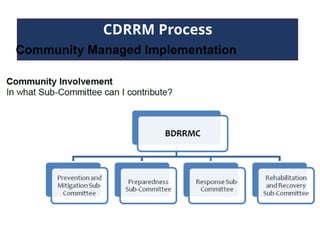 CDRRM Process
Community Managed Implementation
 