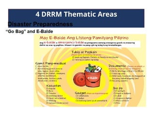 4 DRRM Thematic Areas
Disaster Preparedness
 