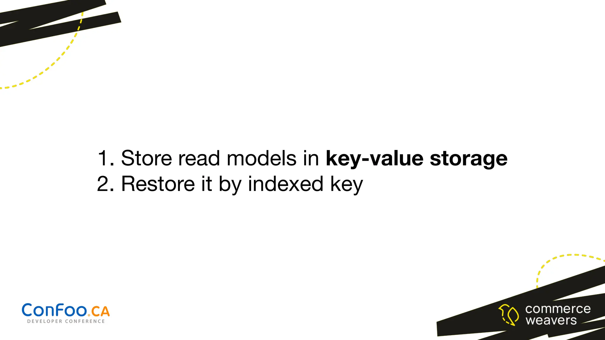 1. Store read models in key-value storage
2. Restore it by indexed key
 