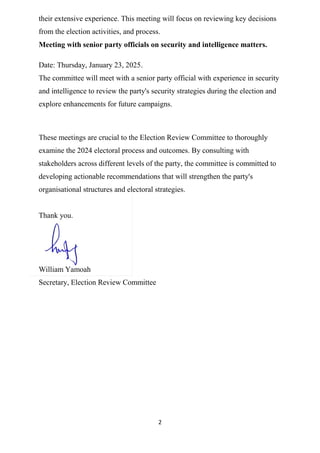 2
their extensive experience. This meeting will focus on reviewing key decisions
from the election activities, and process...