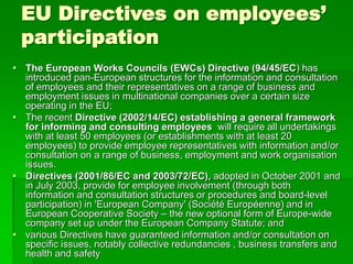 THE ROLE OF EMPLOYEES ON THE BOARD OF DIRECTORS | PPT