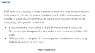 ESG and Sustainable Investing: A Guide for ESG-Focused Investors in ...