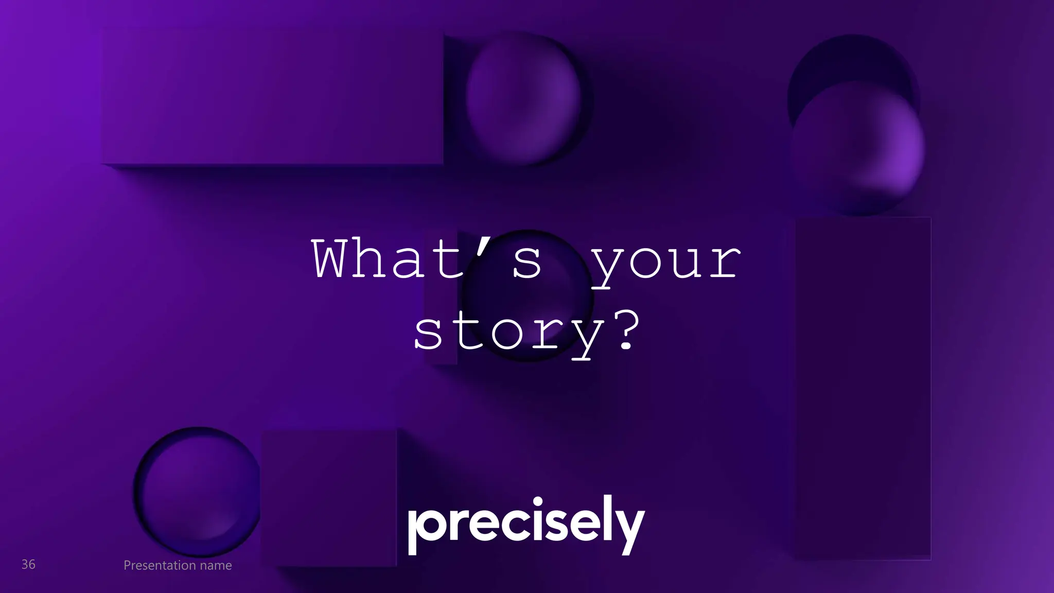 What’s your
story?
Presentation name
36
 