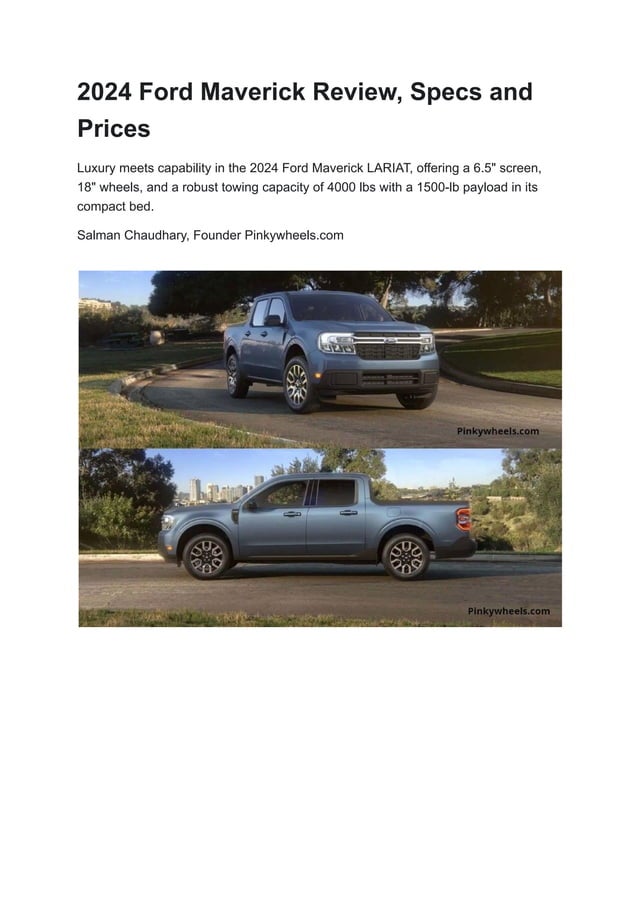 2024 Ford Maverick Review, Specs and Prices.pdf