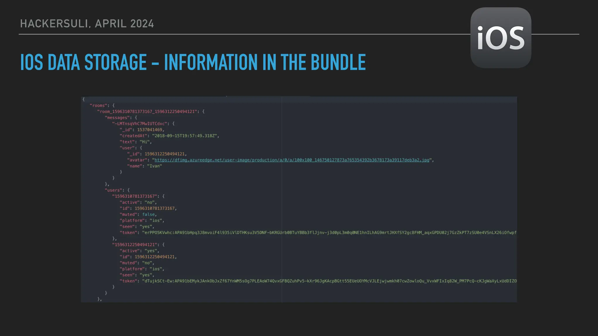 HACKERSULI, APRIL 2024
IOS DATA STORAGE - INFORMATION IN THE BUNDLE
 