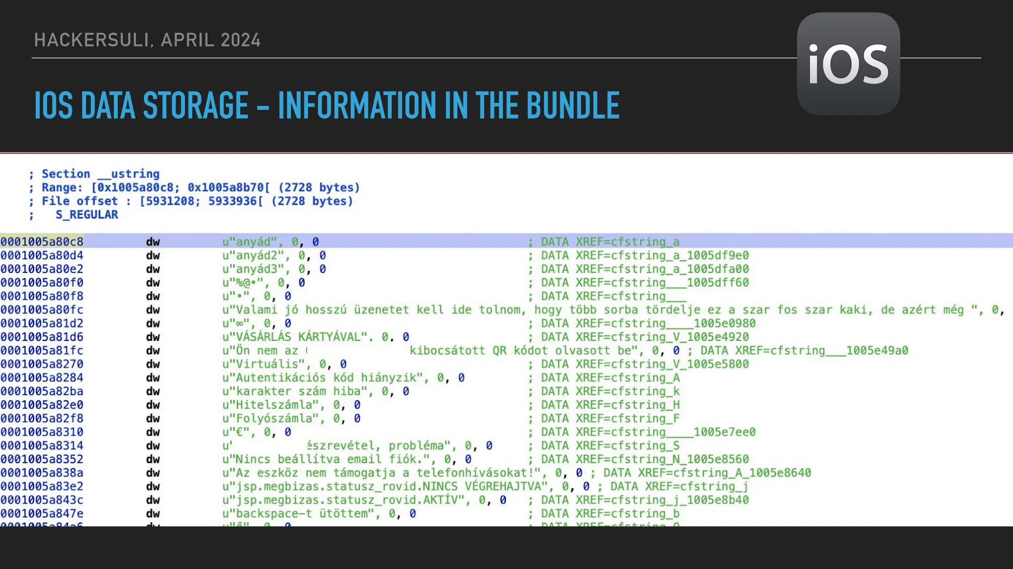 HACKERSULI, APRIL 2024
IOS DATA STORAGE - INFORMATION IN THE BUNDLE
 