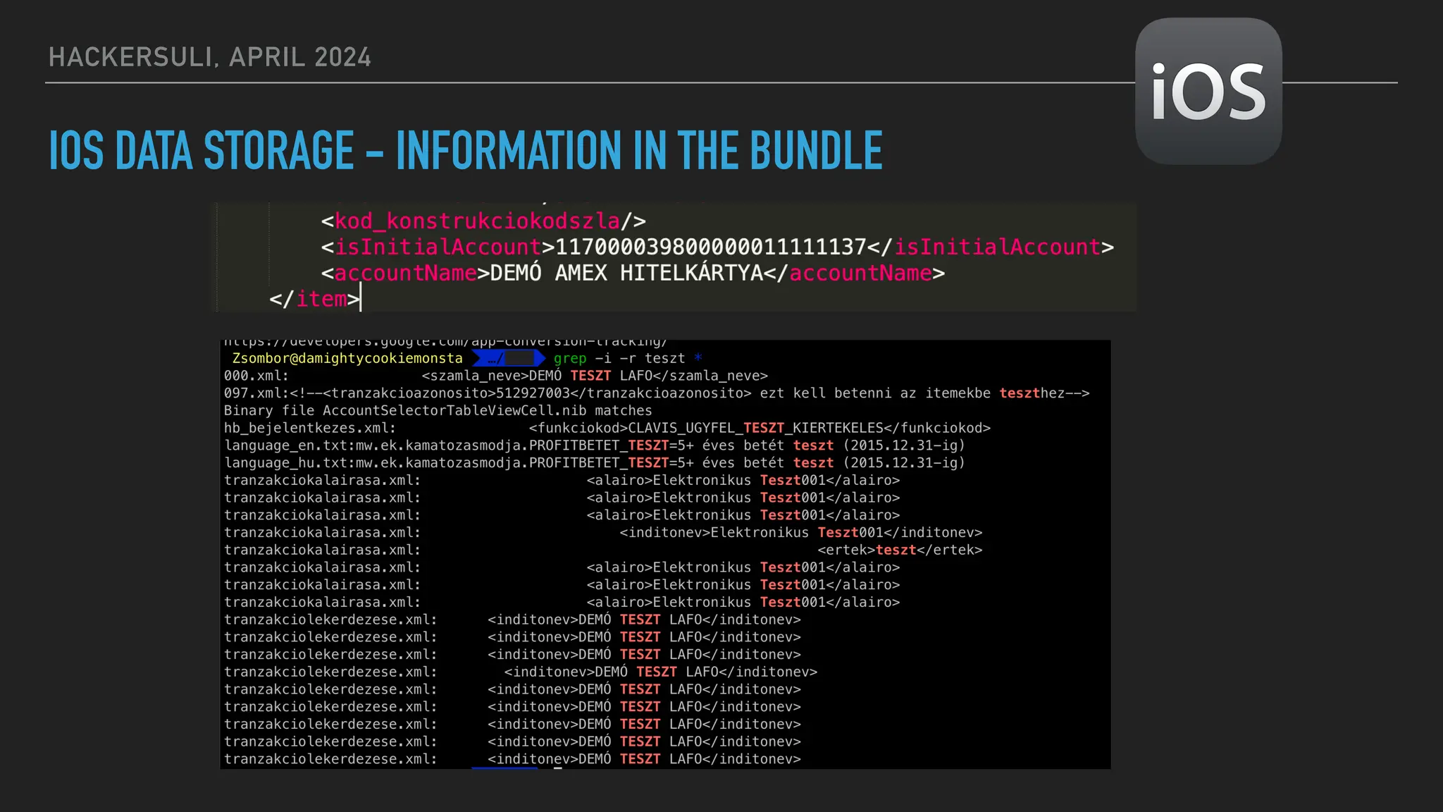 HACKERSULI, APRIL 2024
IOS DATA STORAGE - INFORMATION IN THE BUNDLE
 