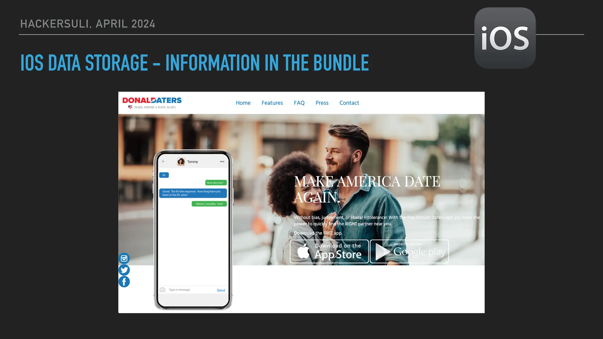 HACKERSULI, APRIL 2024
IOS DATA STORAGE - INFORMATION IN THE BUNDLE
 