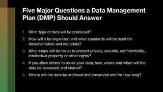 Introduction to Data Management Planning | PDF