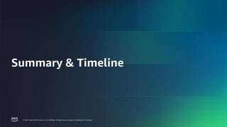 2024 MIGRATION ACCELERATION PROGRAM (MAP)
© 2024, Amazon Web Services, Inc. or its affiliates. All rights reserved. Amazon Confidential and Trademark. 35
© 2024, Amazon Web Services, Inc. or its affiliates. All rights reserved. Amazon Confidential and Trademark.
Summary & Timeline
 