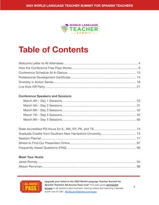 2024 World Language Teacher Summit for Spanish Teachers Playbook | PDF