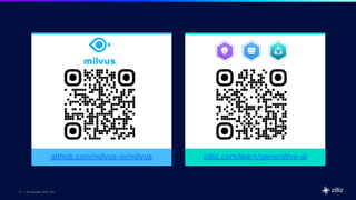 13 | © Copyright 2024 Zilliz
13
13 | © Copyright 10/22/23 Zilliz
13 | © Copyright 2024 Zilliz
github.com/milvus-io/milvus zilliz.com/learn/generative-ai
 