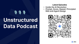 25 | © Copyright 2024 Zilliz
25
Unstructured
Data Podcast
Latest Episodes
• Inside the AI Revolution
• Prompt, Score, Repeat: Principled
RAG and Agent Design
🎙🎙🎙
 