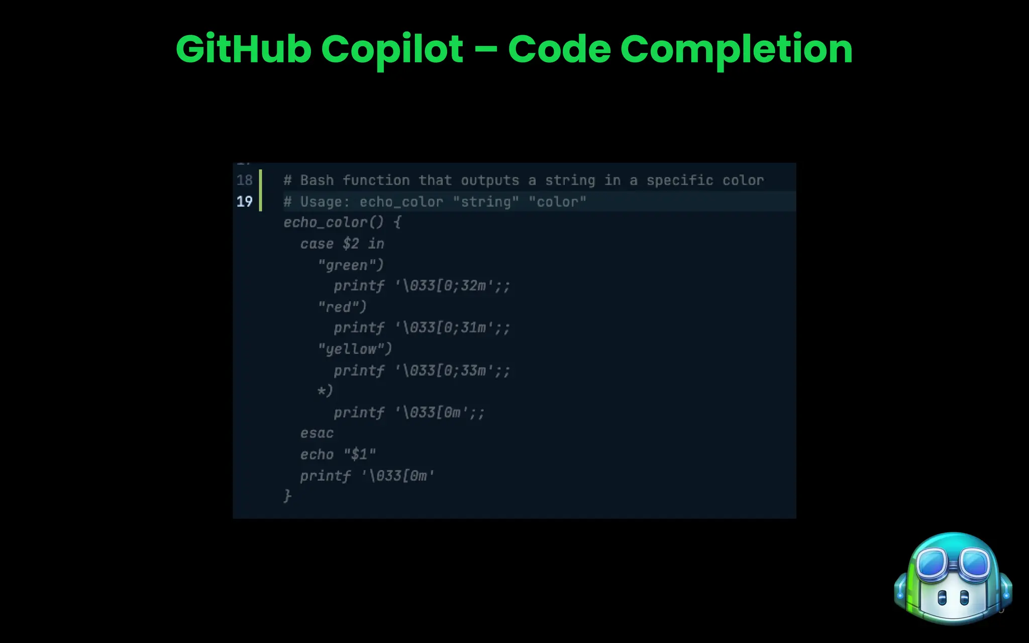 20
GitHub Copilot – Code Completion
 