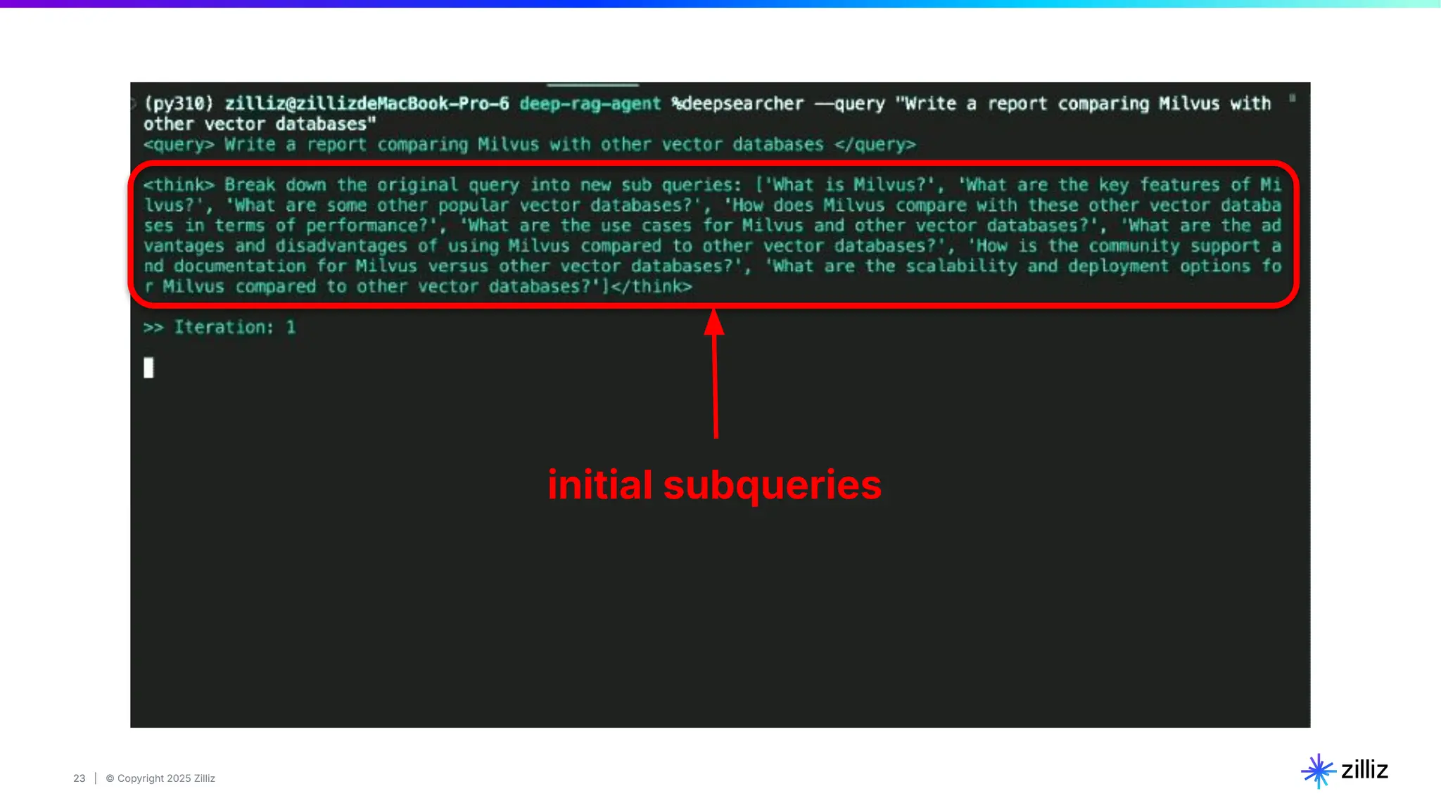 23 | © Copyright 2025 Zilliz
23
initial subqueries
 