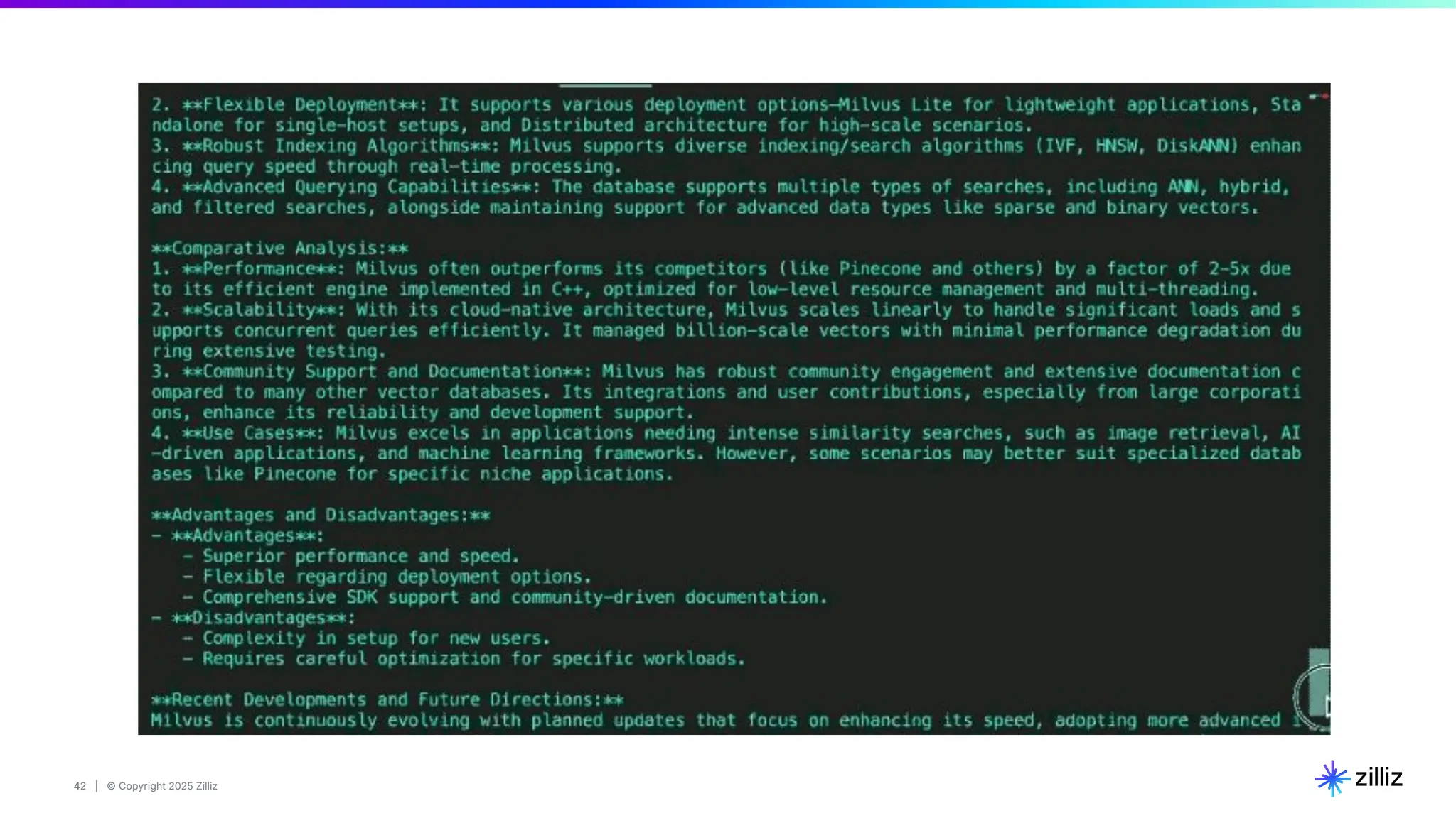 42 | © Copyright 2025 Zilliz
42
 