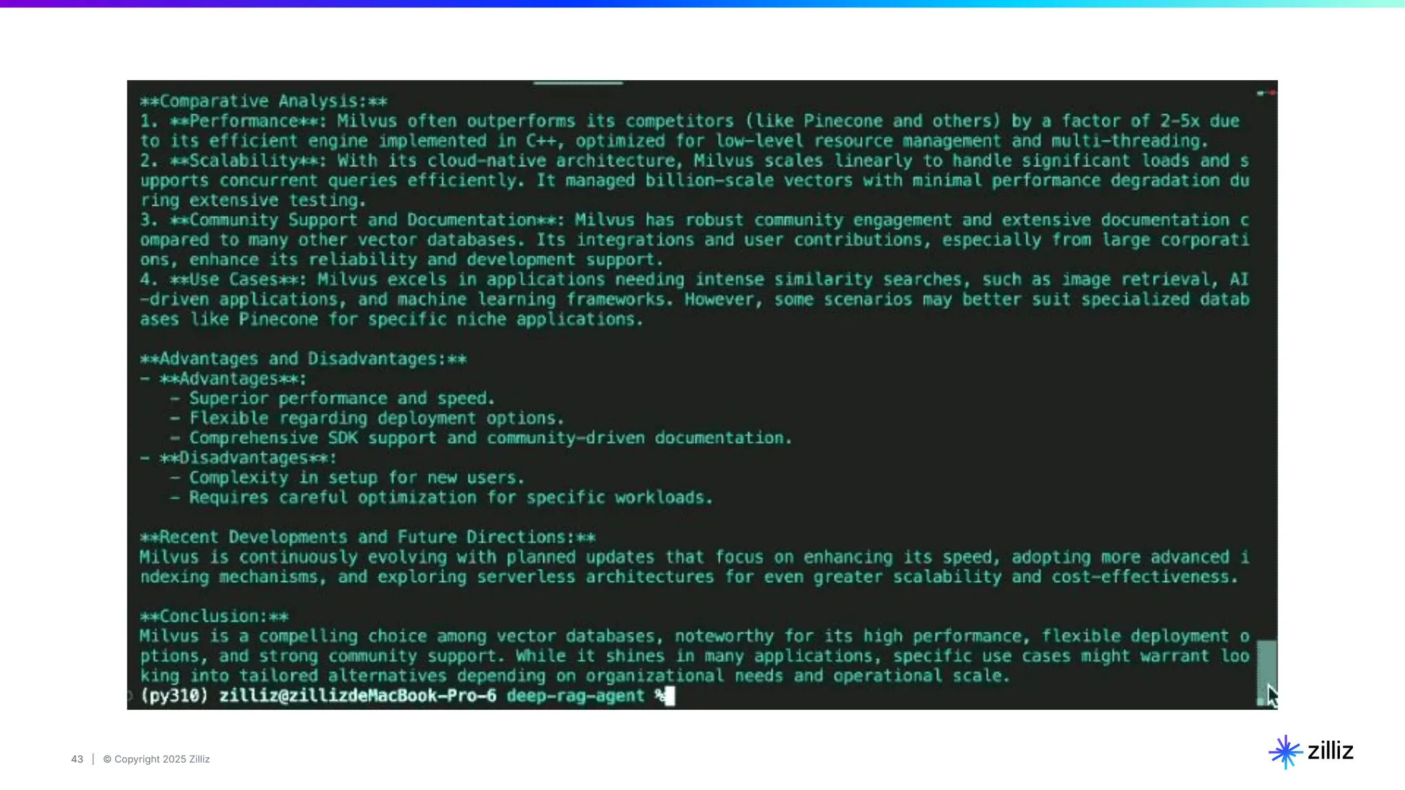 43 | © Copyright 2025 Zilliz
43
 