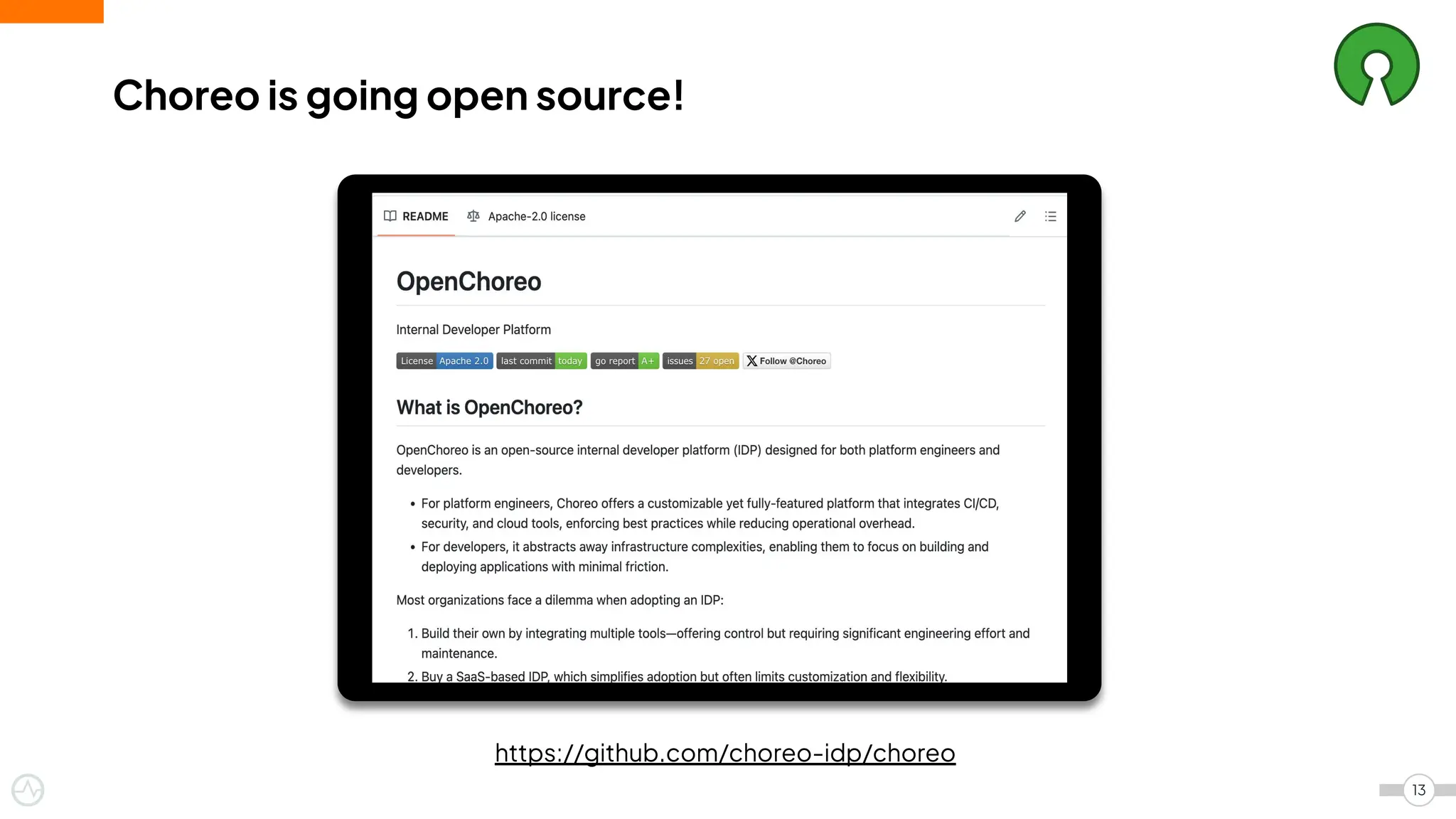 Choreo is going open source!
13
https://github.com/choreo-idp/choreo
 