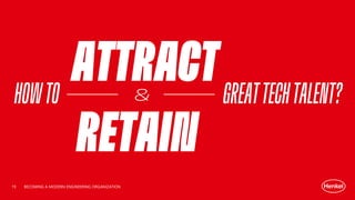 BECOMING A MODERN ENGINEERING ORGANIZATION
HOWTO
ATTRACTGREATTECHTALENT?
&
RETAIN
19
 