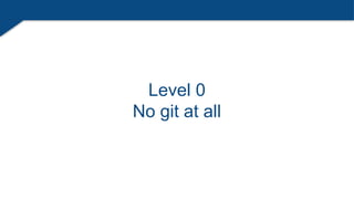 Level 0
No git at all
 