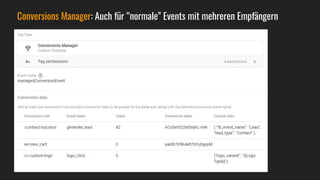 Conversions Manager: Auch für “normale” Events mit mehreren Empfängern
 