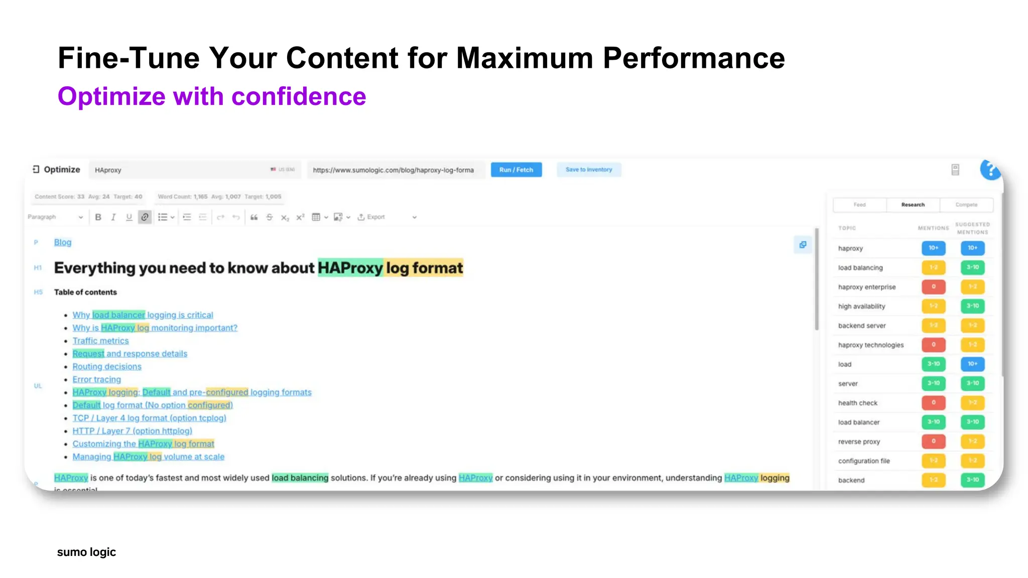 Fine-Tune Your Content for Maximum Performance
Optimize with confidence
 