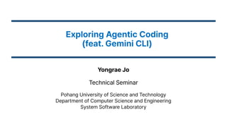 Eploring Agentic Coding using Gemini CLI.pdf