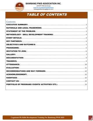 Cognizant Skills Development Training of Bambang PWDs 2025 | PDF