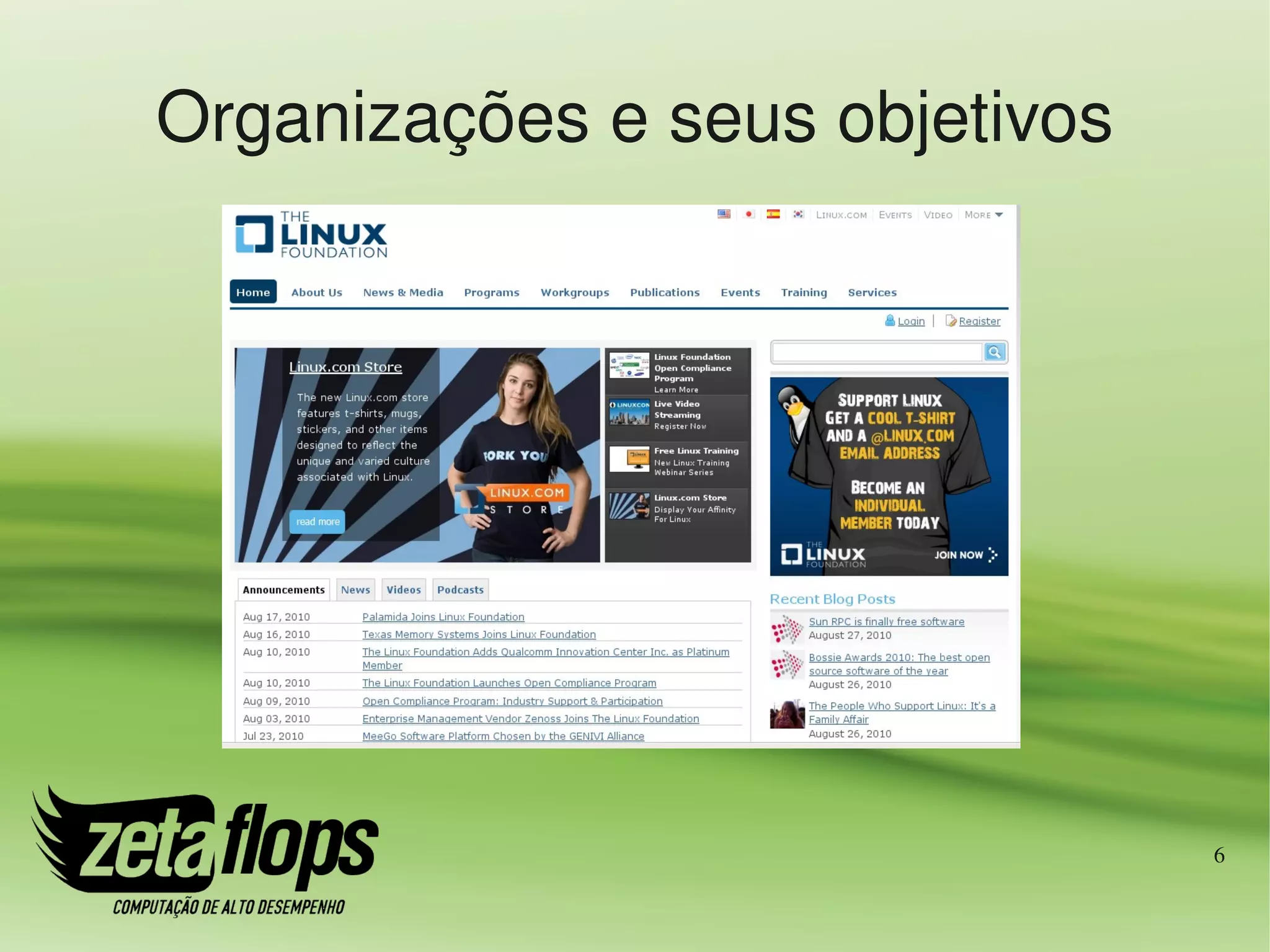 Organizações e seus objetivos




                                6
 