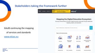 14.05.2025 55
Stakeholders taking the Framework further
EduXS continuing the mapping
of services and standards
www.eduxs.eu
 